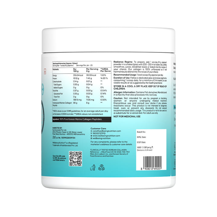 Pure Korean Marine Collagen Peptides | Unflavored | Combat Signs of Ageing